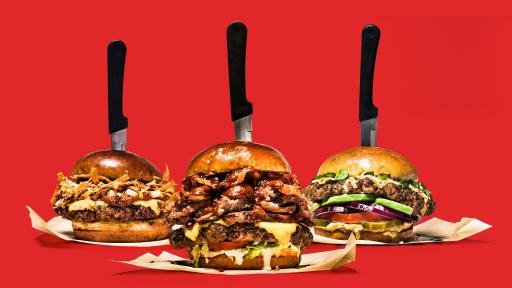 A shot of all three burgers Chili's is introducing