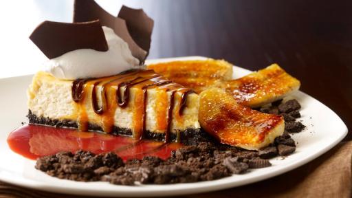 Banana Split Cheesecake on a plate