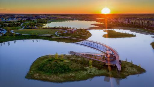 Aerial shot of Josey Lake