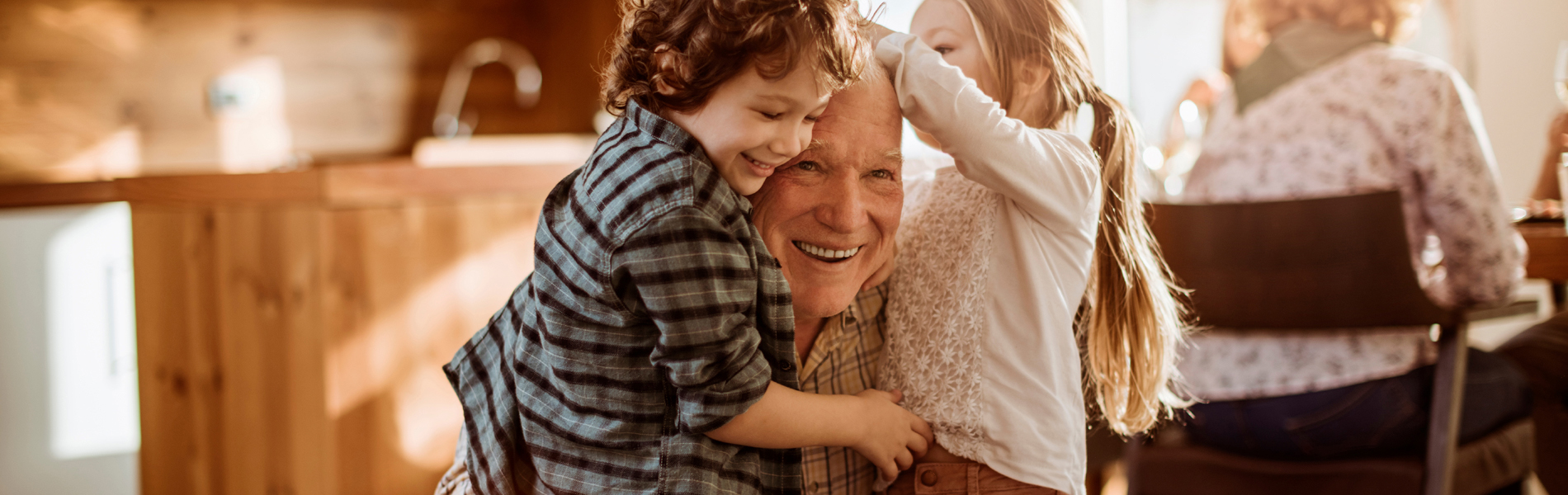Grandfather with his grandkids