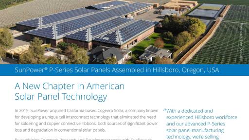 SunPower’s P-Series is the world’s most deployed shingled cell solar panel technology, offering 32 percent more energy over 25 years than conventional solar solutions.