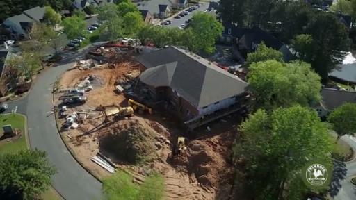 An aerial view of the Primrose Schools construction