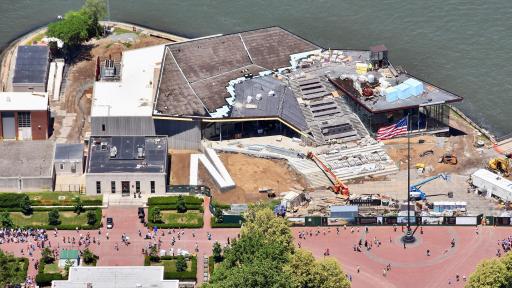 Aerial photo of the Statue of Liberty Museum job site