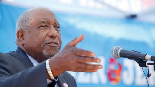 Dr. Bernard LaFayette walking through the exhibit