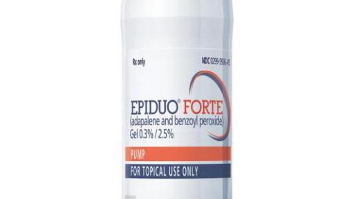 Epiduoforte medication bottle standing upright on a white background