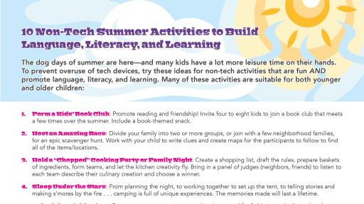 10 Non-Tech Summer Activities