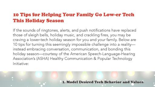 10 Tips for Helping Your Family Go Low-er Tech This Holiday Season