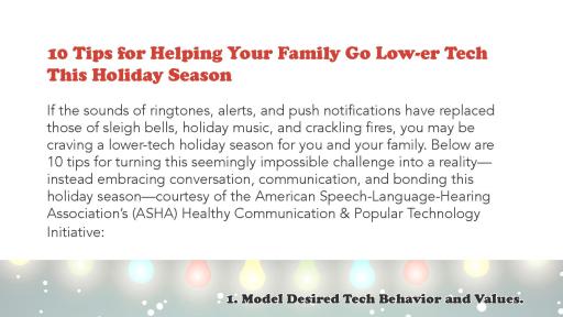 10 Tips for Helping Your Family Go Low-er Tech This Holiday Season