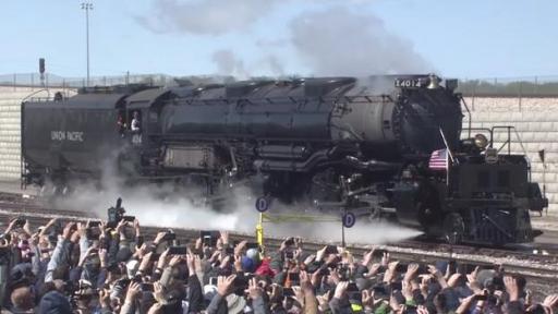 Play video: Union Pacific celebrates the 150th anniversary of the transcontinental railroad's completion at a ceremony at Ogden, Utah.