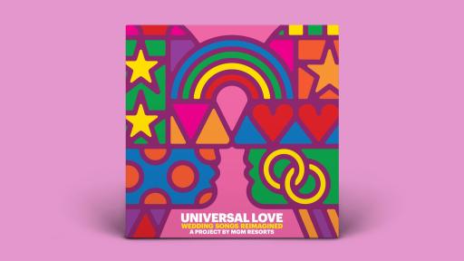 image of two people outlined in the shape of symbols including hearts, stars, rainbows, triangles, and circles.