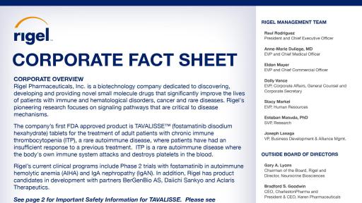 Corporate Fact Sheet