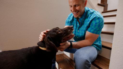 Sean Lowe Petting his Dog, Ellie