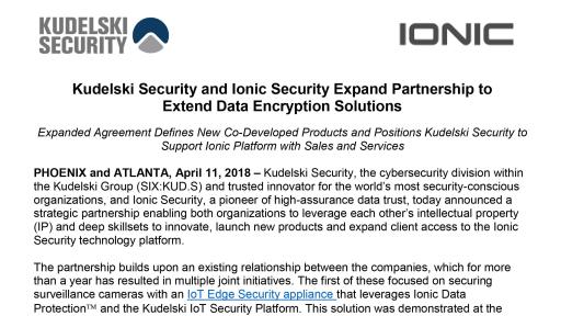 Kudelski Press Release