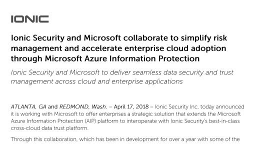 MSFT Press Release