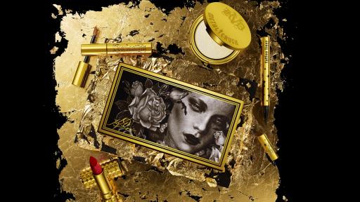Kat Von D Beauty 10th Anniversary Collection with painted portrait of Kat Von D