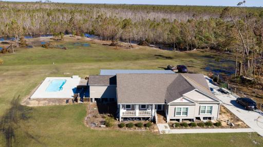 Sky view image of new home