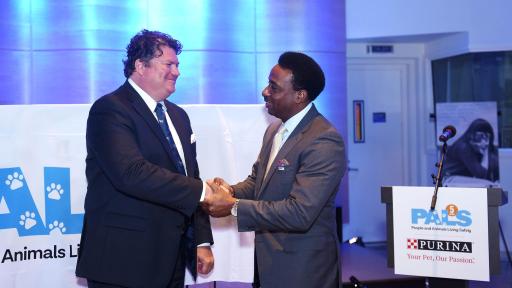 Nathaniel Fields (URI) & Dr. Kurt Venator (Purina) introduce the first domestic violence shelter.