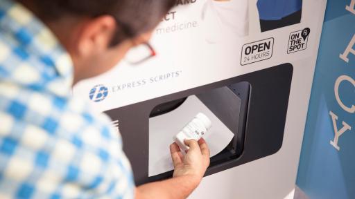 Kiosk with prescription bottle