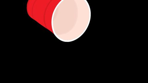 Red party cup spilling