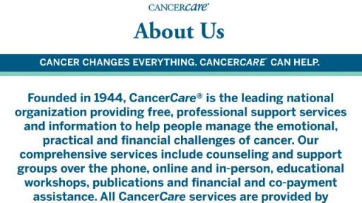 About CancerCare infographic
