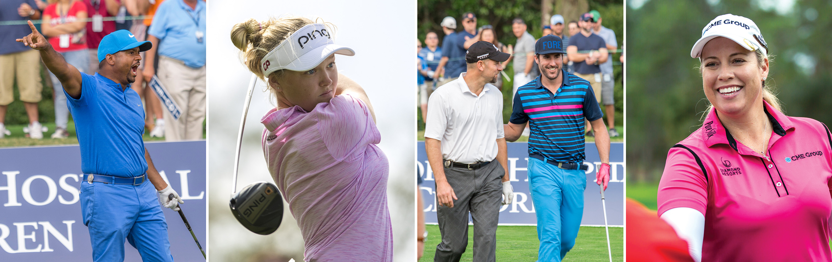Four pictures in a row: Alfonso Ribeiro, Brooke Henderson, Justin Verlander,  Brittany Lincicome