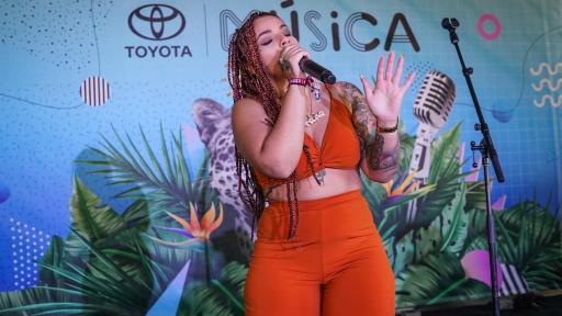 Puerto Rican latin trap singer, Joha “La Primera Dama” performed on the Toyota Music Den stage during day 3 of Ruido Fest 2018 in Chicago.