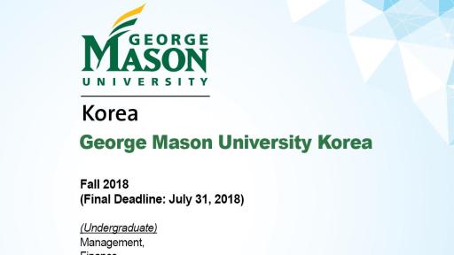 Admission Info of George Mason Univ. of Korea