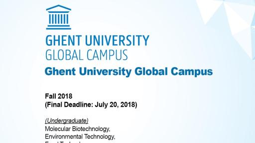 Admission Info of Ghent University Global Campus