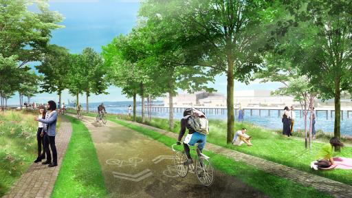 Architectural rendering of the bike trail at16th Ave