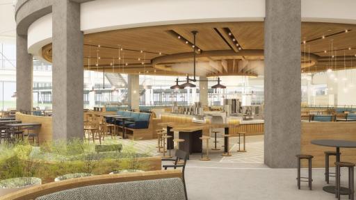 Architectural rendering of the office market hall