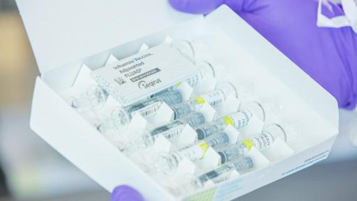 A box of influenza vaccines.