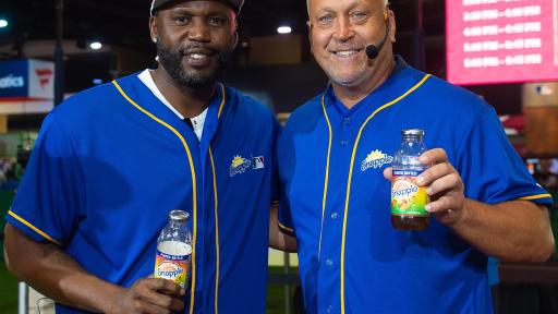 Hall of Famer Cal Ripken Jr. and World Series Champion Cliff Floyd faced off in the first-ever Snapple All-Star Bottle Flip Challenge at MLB FanFest. Cliff Floyd was crowned “Flip for Flavor” champion.
