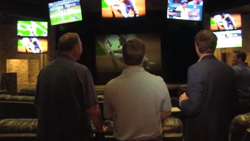 B-Roll with Nat Sound of Beau Rivage Sports Book and Bar on this historic FIRST day of legalized Sports Betting in Mississippi