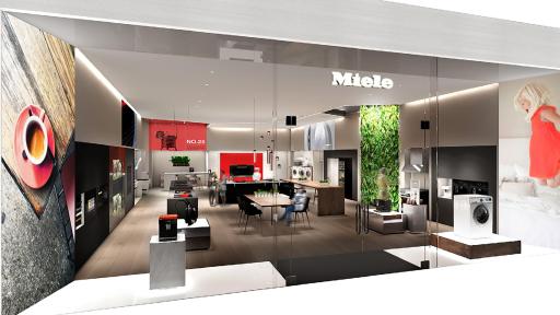 Store Sketch computer generated drawing of the front of the Miele store.