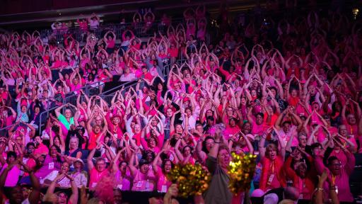 Avon Representatives show their Avon pride at the company&rsquo;s annual RepFest conference in Columbus, OH.