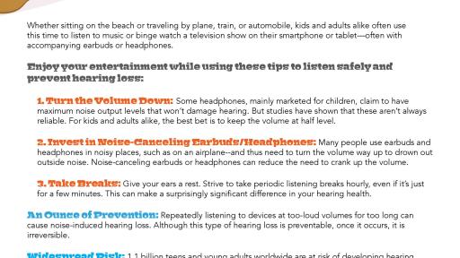 Summer Safe Listening: Smartphones, Tablets and Other Tech Devices