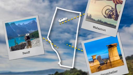 Photos of Banff, Wabamun, and Drumheller