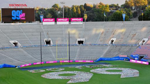 Side overhead view of 99 cent stadium