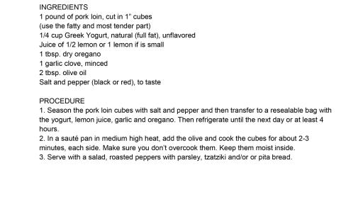 Mediterranean Pork Bites Recipe