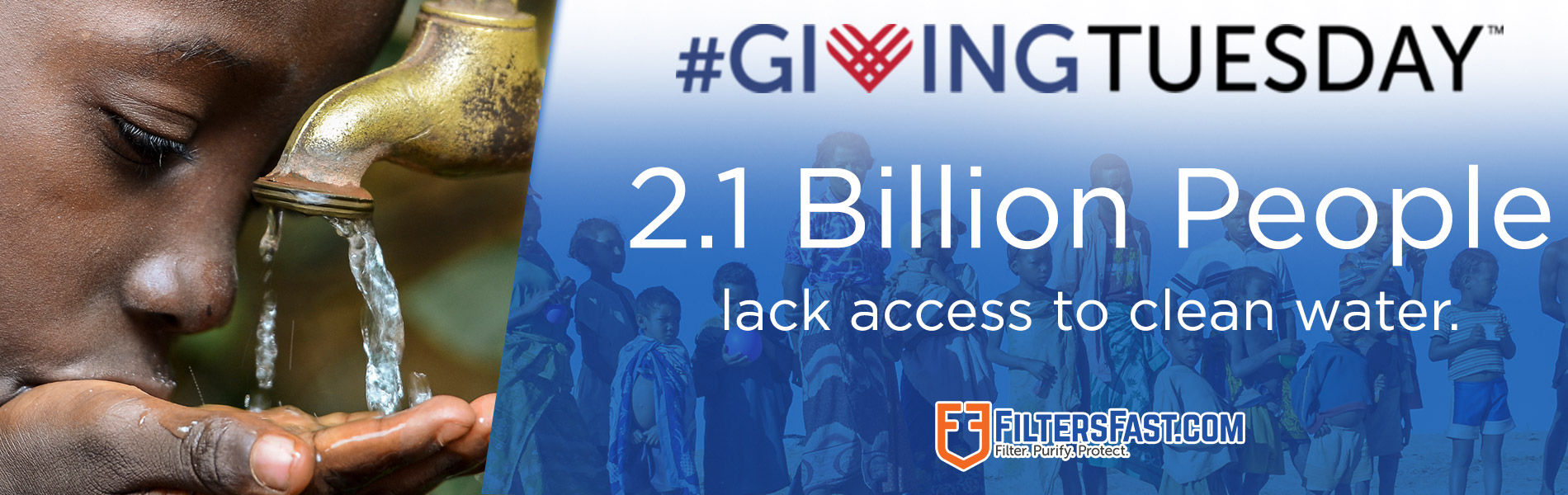 Man drinking from water spout.