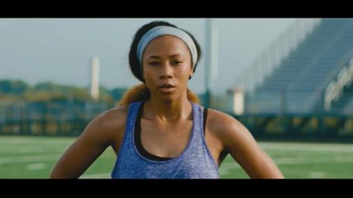 Girl in running clothes