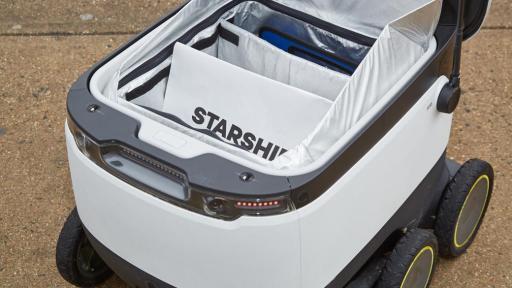 Sodexo and Starship Technologies delivery robot with carriage open