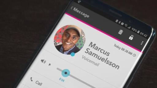 Phone with voice mail from Marcus Samuelsson