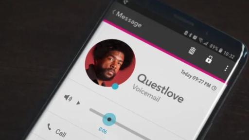 Phone with a voicemail from Questlove