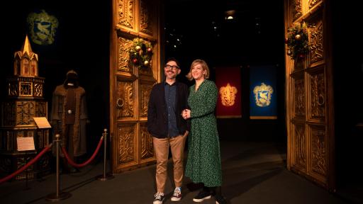 Eduardo Lima and Miraphora Mina at Harry Potter&trade;: The Exhibition at the Pavilion of Portugal in Lisbon, Portugal