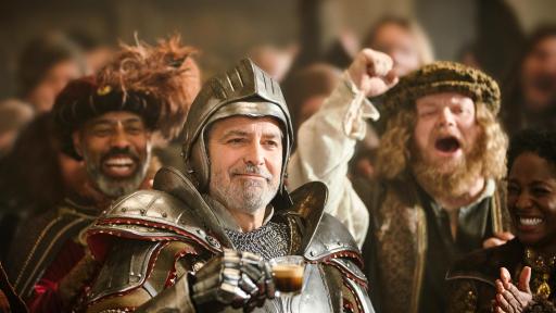 George Clooney on set with Nespresso