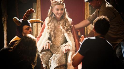 Natalie Dormer on set with Nespresso
