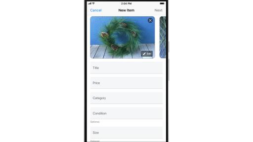 New Item Page Screenshot