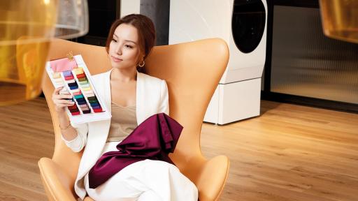Beatrice Tan with LG SIGNATURE Washing Machine