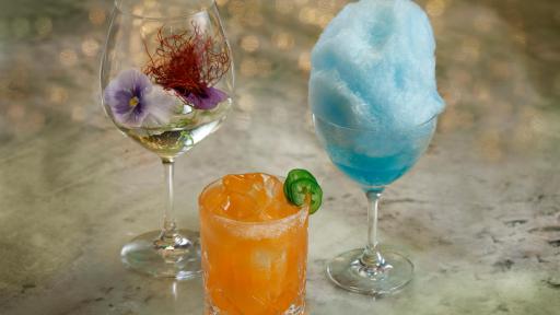 Specialty drinks from CATCH Las Vegas including the Gin & Tonic, East-Coast Kali, and CATCH 22